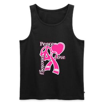 Infirmière en oncologie Peace Love Infirmière en oncologie - Débardeur bio Premium Homme - noir - Devant - Michal (187cm)