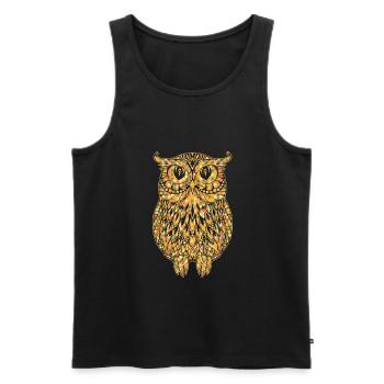 Eule geometrische Hemden - Männer Premium Bio Tank Top - Schwarz - Vorne - AI Model Male 178 light (178cm)