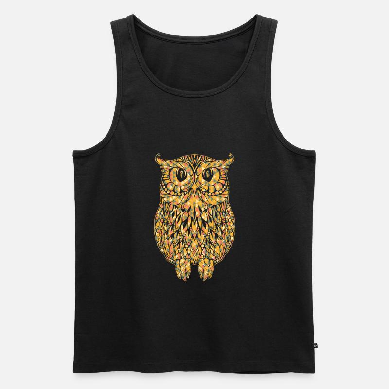 Eule geometrische Hemden - Männer Premium Bio Tank Top - Schwarz