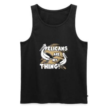 Pelican Pelicans Are My Thing - Men's Premium Organic Tank Top - black - Front - Michal (187cm)