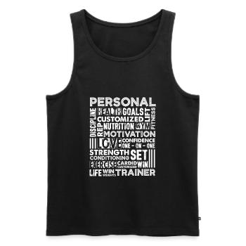 Personal Trainer Proud Personal Trainer - Men's Premium Organic Tank Top - black - Front - AI Model Male 178 light (178cm)