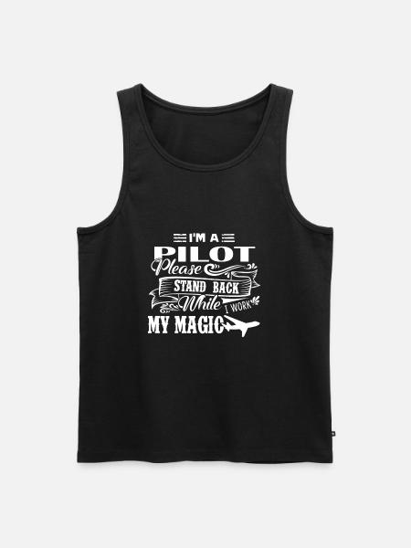 Pilot Ich bin ein Pilot - Männer Premium Bio Tank Top - Schwarz