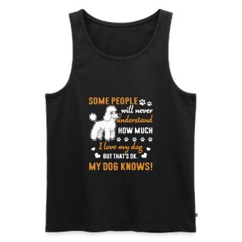Caniche J'aime mon caniche - Débardeur bio Premium Homme - noir - Devant - AI Model Male 178 light (178cm)