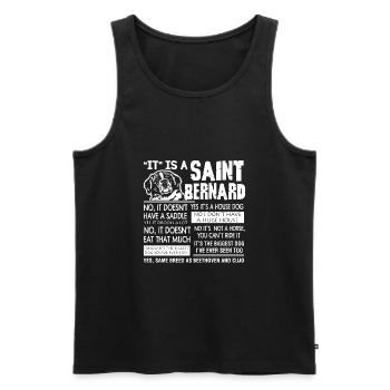 Saint Bernard Shirt - Men's Premium Organic Tank Top - black - Front - AI Model Male 178 light (178cm)