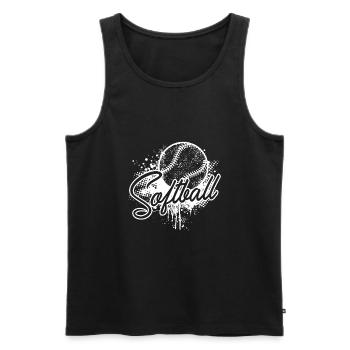Softball Liebe Softball - Männer Premium Bio Tank Top - Schwarz - Vorne - AI Model Male 178 light (178cm)