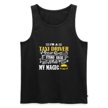 Chauffeur de taxi Je suis chauffeur de taxi - Débardeur bio Premium Homme - noir - Devant - AI Model Male 178 light (178cm)