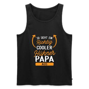 Hühner Papa Huhn Bauer Geschenk - Männer Premium Bio Tank Top - Schwarz - Vorne - Michal (187cm)