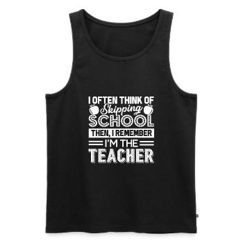 Teacher I'm The Teacher - Men's Premium Organic Tank Top - black - Front - Michal (187cm)