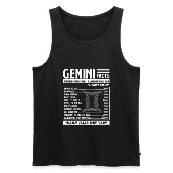 Gemini Gemini Zodiac Facts - Men's Premium Organic Tank Top - black - Front - Michal (187cm)