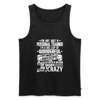 Personal Trainer Just A Personal Trainer - Men's Premium Organic Tank Top - black - Front - AI Model Male 178 light (178cm)