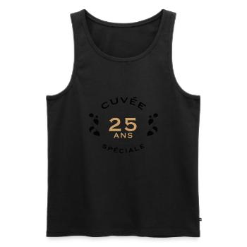 Cuvée spéciale 25 ans - Débardeur bio Premium Homme - noir - Devant - Michal (187cm)