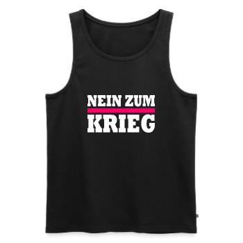 Nein zum krieg - Männer Premium Bio Tank Top - Schwarz - Vorne - Michal (187cm)