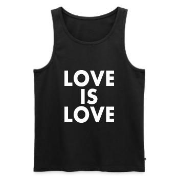 Love is love - Men's Premium Organic Tank Top - black - Front - AI Model Male 178 light (178cm)