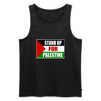 stand up for palestine - Männer Premium Bio Tank Top - Schwarz - Vorne - Michal (187cm)
