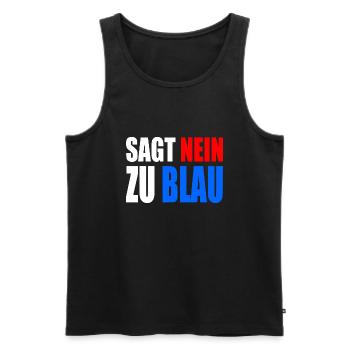 sagt nein zu blau - Männer Premium Bio Tank Top - Schwarz - Vorne - Michal (187cm)