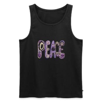 peace love power hippie - Men's Premium Organic Tank Top - black - Front - Michal (187cm)