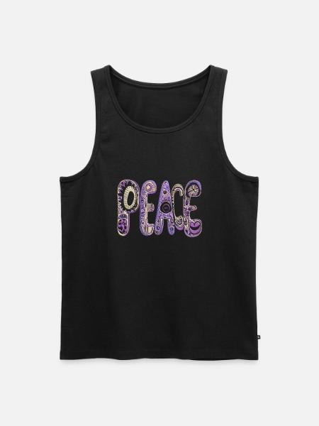 peace love power hippie - Men's Premium Organic Tank Top - black