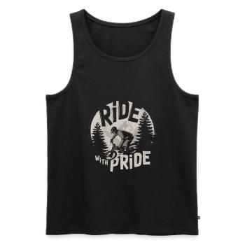 Stolzes MTB Mountainbike Downhill Enduro Geschenk - Männer Premium Bio Tank Top - Schwarz - Vorne - Michal (187cm)