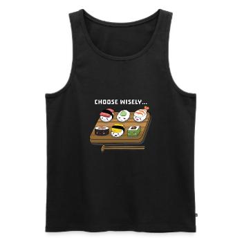 Sushi selection - Men's Premium Organic Tank Top - black - Front - AI Model Male 178 light (178cm)