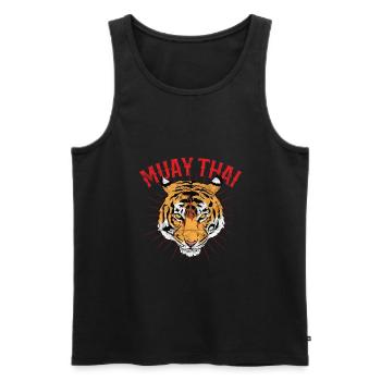 Muay Thai Tiger - Débardeur bio Premium Homme - noir - Devant - Michal (187cm)
