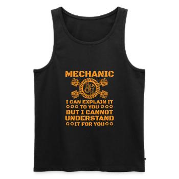 mécanicien - Débardeur bio Premium Homme - noir - Devant - Michal (187cm)