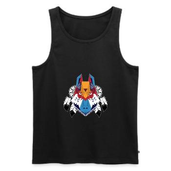 Kunst - Tae 3 Groll - Männer Premium Bio Tank Top - Schwarz - Vorne - AI Model Male 178 light (178cm)