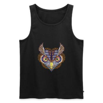 Kunst - Eule - Männer Premium Bio Tank Top - Schwarz - Vorne - AI Model Male 178 light (178cm)