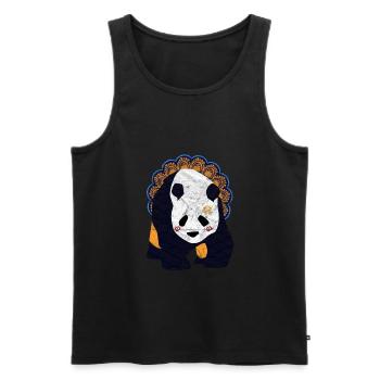 Globaler Nomadenpanda - Männer Premium Bio Tank Top - Schwarz - Vorne - Michal (187cm)