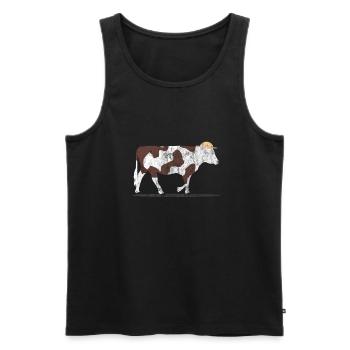 Tiere Kuh - Männer Premium Bio Tank Top - Schwarz - Vorne - Michal (187cm)