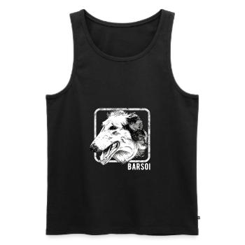 Chiens - Borzoi - Débardeur bio Premium Homme - noir - Devant - Michal (187cm)