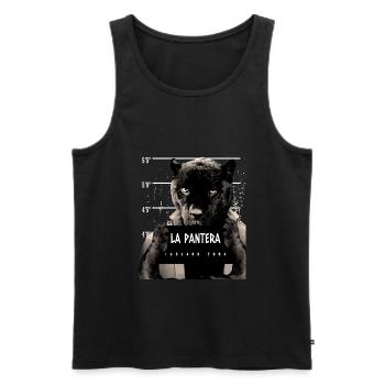 Animal Print Schwarzer Panther - Männer Premium Bio Tank Top - Schwarz - Vorne - Michal (187cm)