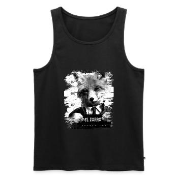 Animal Print - El Zorro - Débardeur bio Premium Homme - noir - Devant - AI Model Male 178 light (178cm)