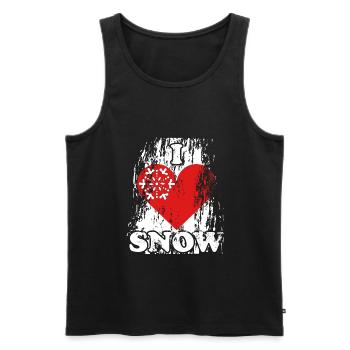 Neige amour cadeau hiver - Débardeur bio Premium Homme - noir - Devant - Michal (187cm)