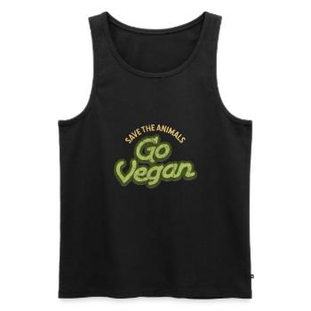 Love Vegan Vegan Healthy Gift - Men's Premium Organic Tank Top - black - Front - Michal (187cm)