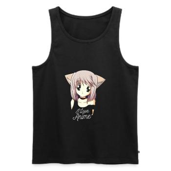 J'adore les figurines anime Japon - Débardeur bio Premium Homme - noir - Devant - Michal (187cm)