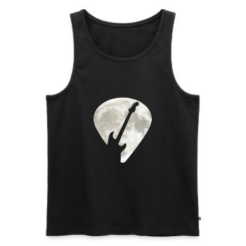 E-Guitar Full Moon Guitar Pick - Men's Premium Organic Tank Top - black - Front - AI Model Male 178 light (178cm)