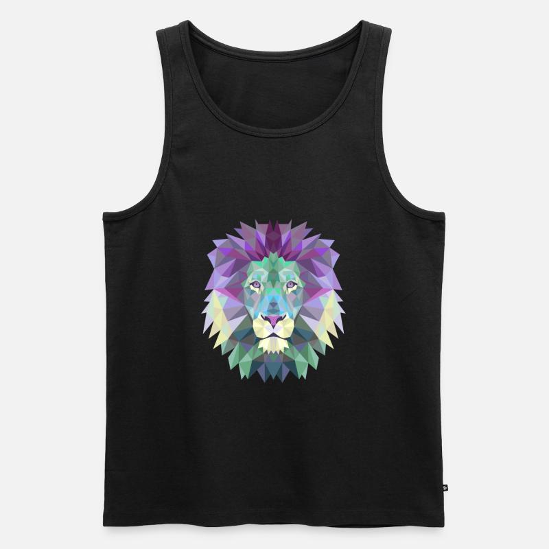 LÖWE POLYGON - Männer Premium Bio Tank Top - Schwarz