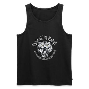 Rock 'n' Roll is pumping through my veins Geschenk - Männer Premium Bio Tank Top - Schwarz - Vorne - AI Model Male 178 light (178cm)