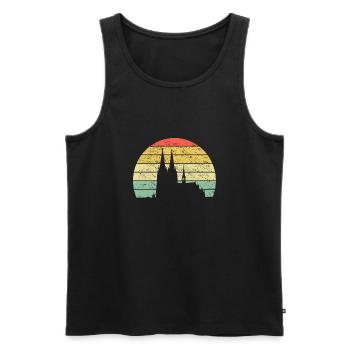 Cologne Dom Skyline Cologne Rétro idée cadeau vintage - Débardeur bio Premium Homme - noir - Devant - Michal (187cm)