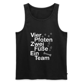 Vier Pfoten Zwei Füße Ein Team | Hunde Pfoten - Männer Premium Bio Tank Top - Schwarz - Vorne - Michal (187cm)