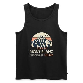 Wandern Mont Blanc Sport Wandern - Männer Premium Bio Tank Top - Schwarz - Vorne - AI Model Male 178 light (178cm)