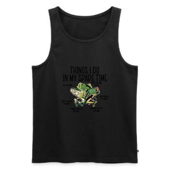Fishing Fishing Angler Things I Do In My Spare Time - Men's Premium Organic Tank Top - black - Front - Michal (187cm)