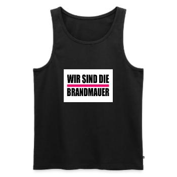 wir sind die brandmauer - Männer Premium Bio Tank Top - Schwarz - Vorne - Michal (187cm)