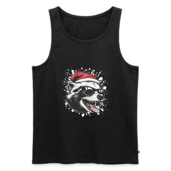 Skunk Noël drôle - Débardeur bio Premium Homme - noir - Devant - Michal (187cm)