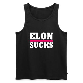 Elon sucks - Men's Premium Organic Tank Top - black - Front - AI Model Male 178 light (178cm)