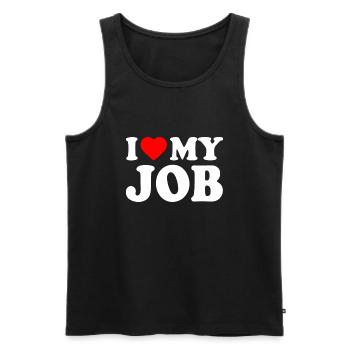 I love my job - Débardeur bio Premium Homme - noir - Devant - Michal (187cm)