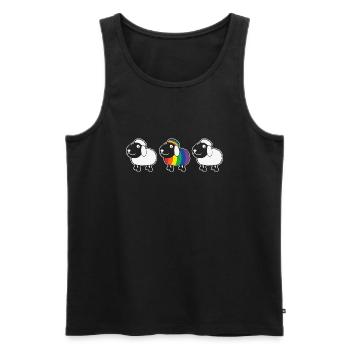 Arc en ciel être différent arc en ciel drapeau gay - Débardeur bio Premium Homme - noir - Devant - Michal (187cm)
