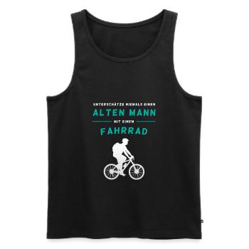 Fahrrad - Alten Mann - Männer Premium Bio Tank Top - Schwarz - Vorne - Michal (187cm)
