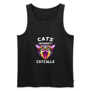 Cats Against Catcalls - Männer Premium Bio Tank Top - Schwarz - Vorne - AI Model Male 178 light (178cm)