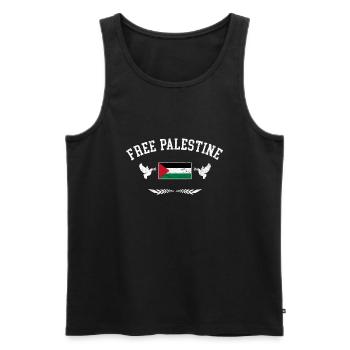 Free Palestine Freiheit Palästina Freies Palästina - Männer Premium Bio Tank Top - Schwarz - Vorne - AI Model Male 178 light (178cm)